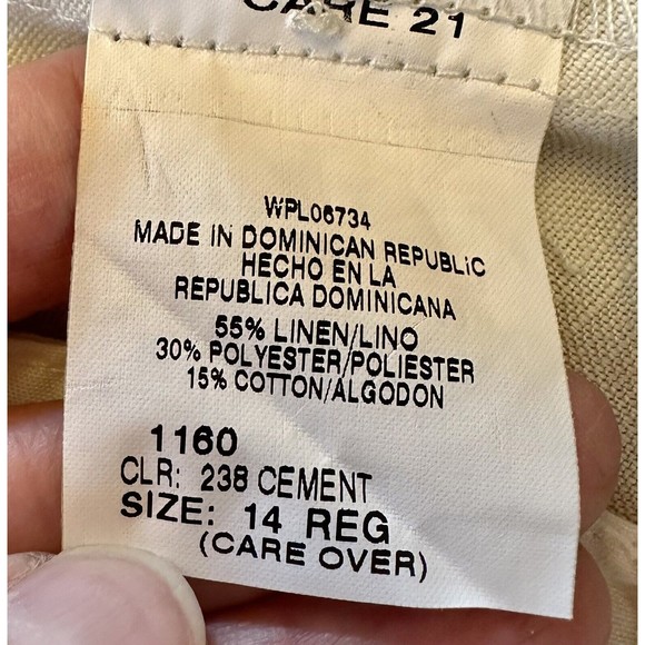 Van Heusen Studio‎ Women Size 14 NWT Capri Slacks/Pants Linen Blend with Pockets - Picture 10 of 12